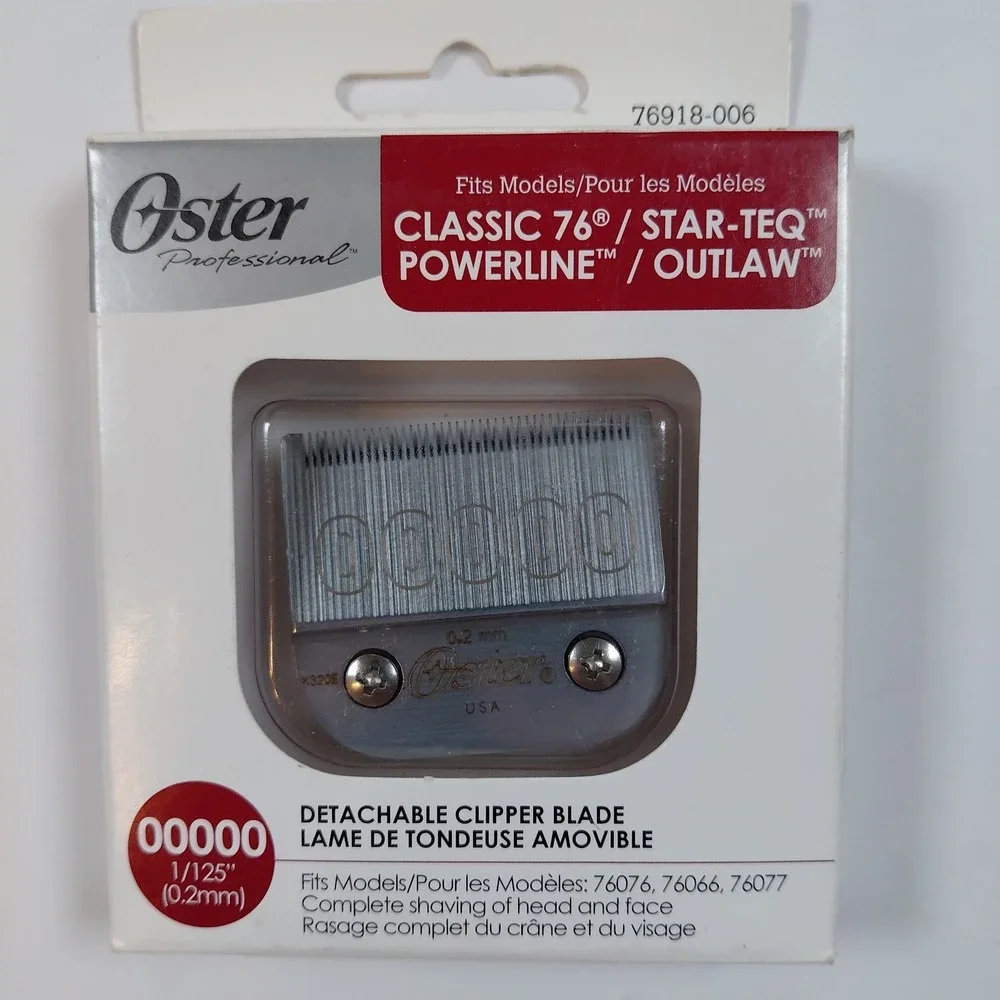 Oster #00000 (0.2mm) Clipper Blade Classic 76 #76918-006 Star-Teq 1/125